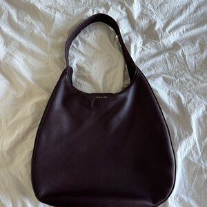 Love & Lore Large Hobo Shoulder Bag – Plum Burgundy Vegan Leathe